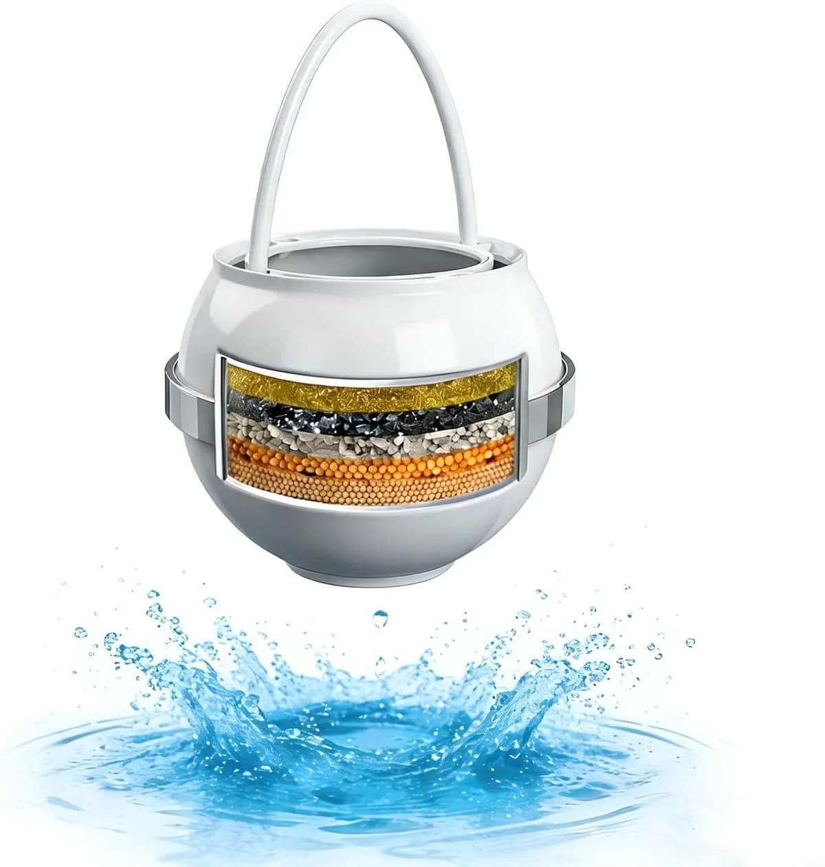 Bath water filter for reducing chlorine and contaminants